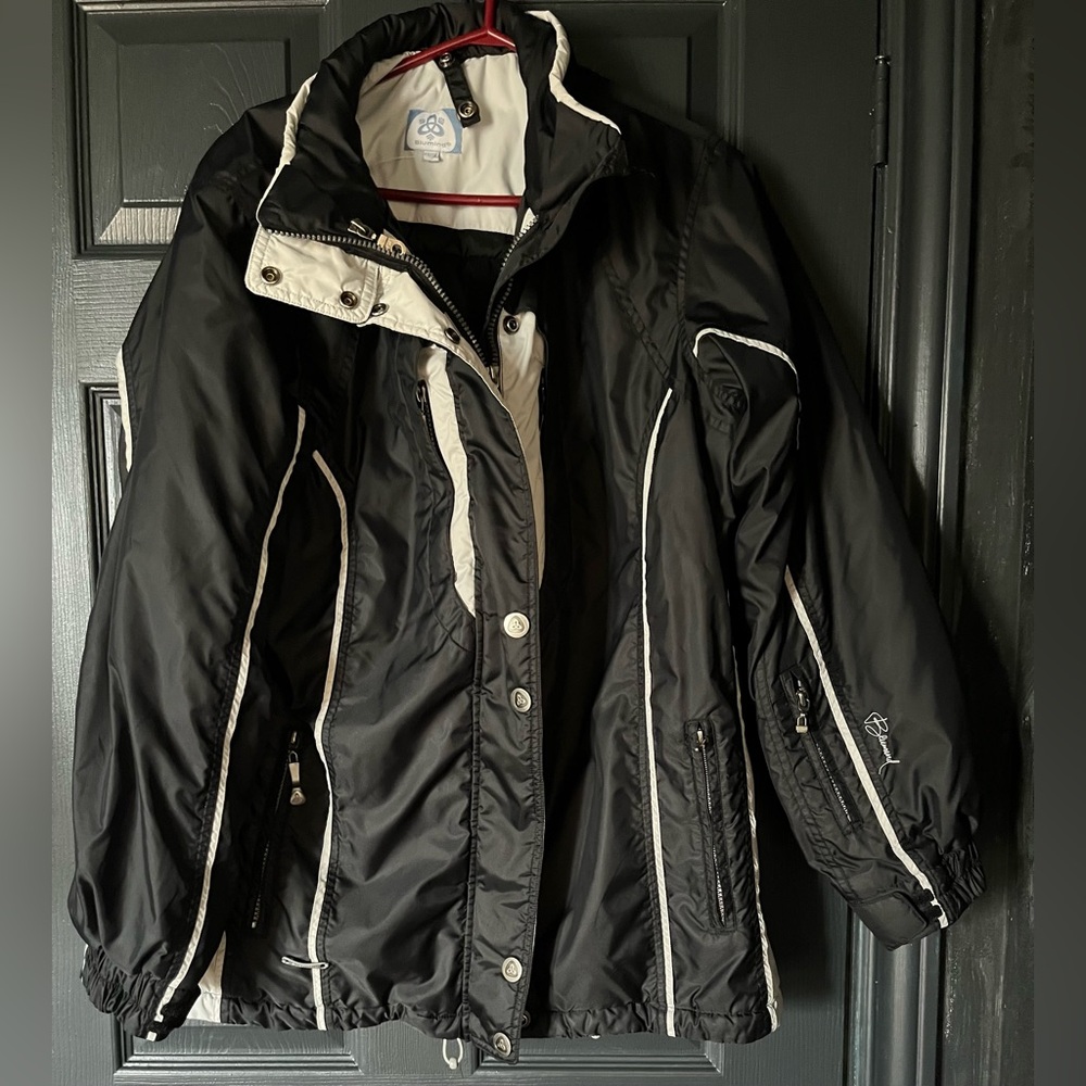 Black Ski & Snow Jacket with White Trim - Women's Weather-Resistant Coat